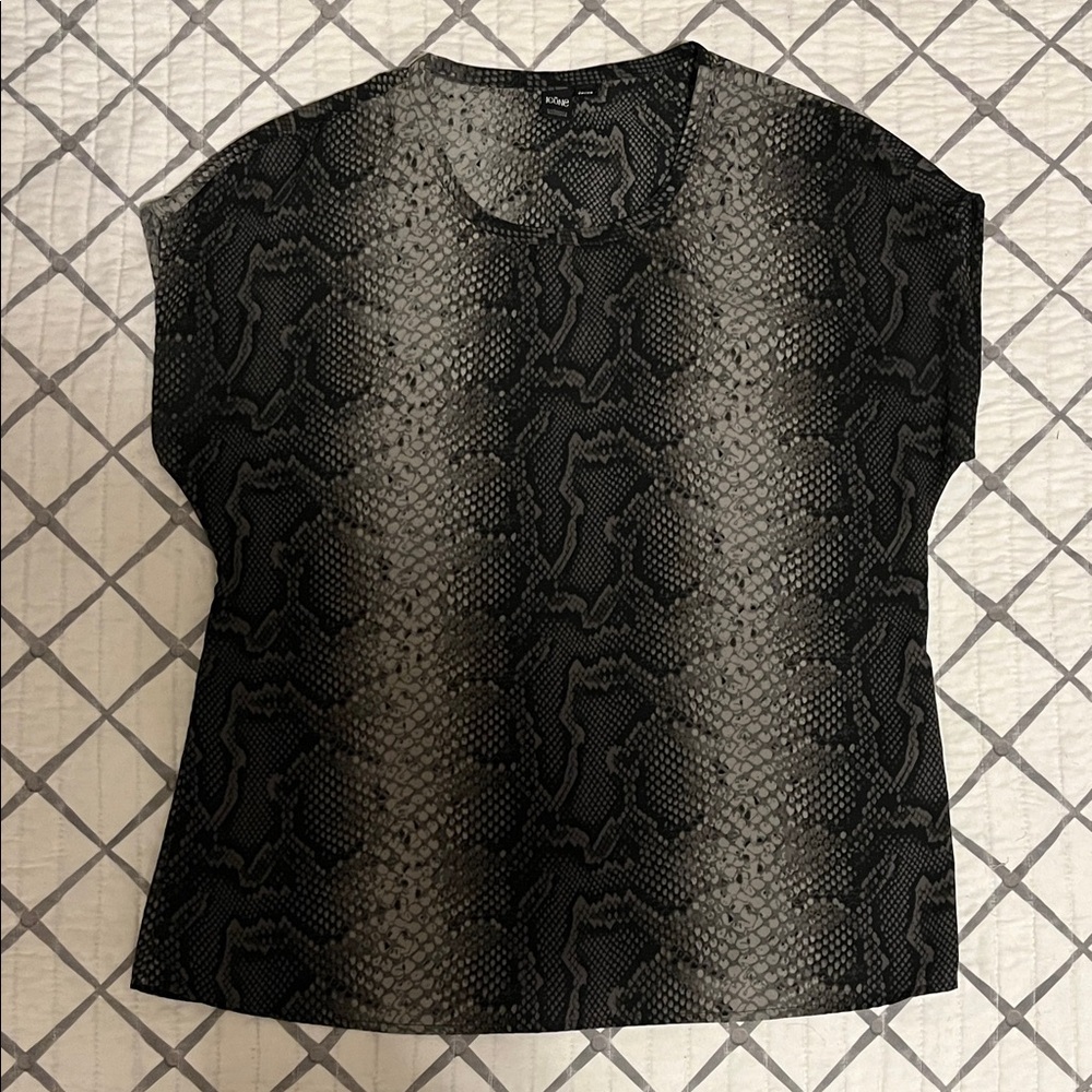Icone XS Black and Gray Snake Print Blouse